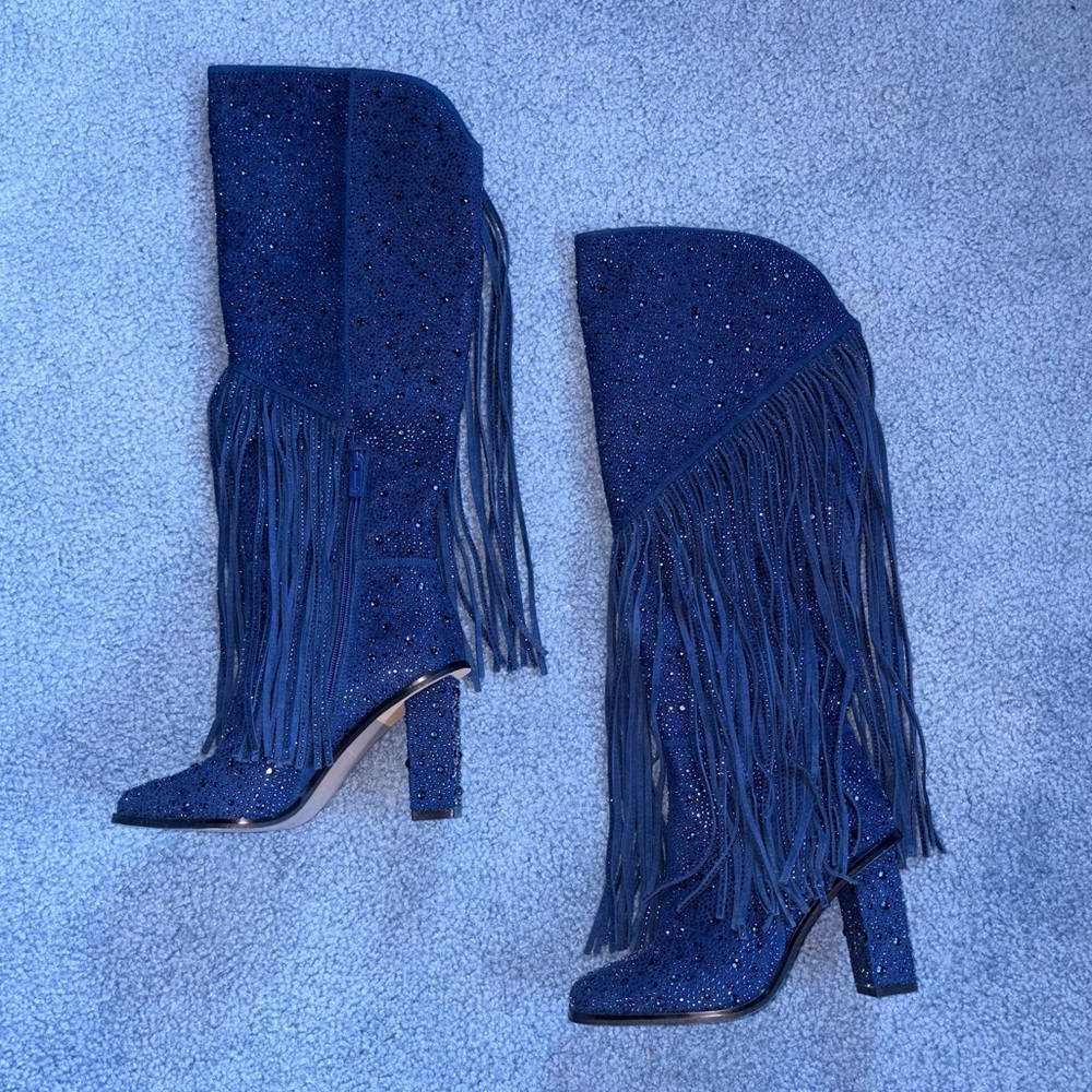 Rhinestone Western Fringe Boots